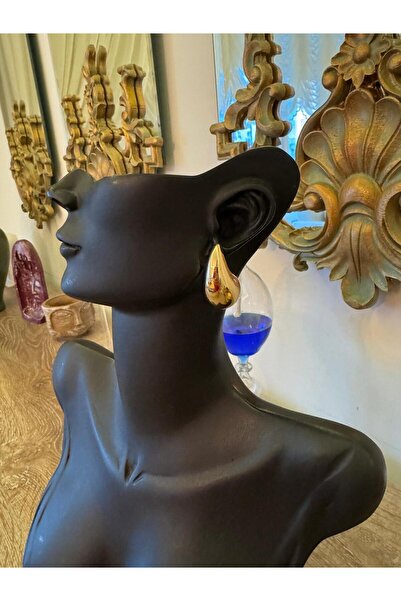 misstakıjewerly أقراط متدلية كبيرة من الفولاذ باللون الذهبي