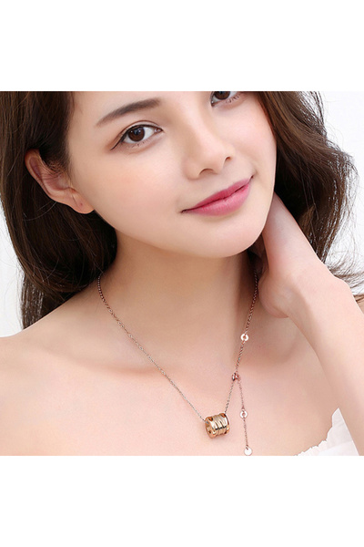 Chavin Bulove Rose Plated Women's Necklace Eg81Rs
