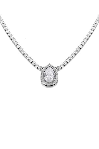 Chavin Wedding Engagement Henna Drop Zircon Stone Necklace Es14by