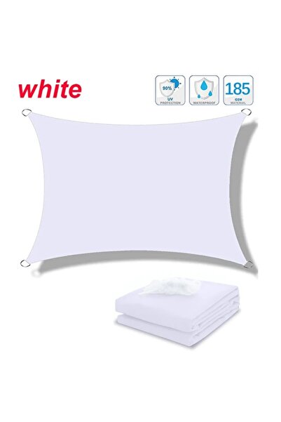 Choice مظلة بيضاء مقاومة للماء مقاس 400 × 600 سم للحديقة الخارجية والشاطئ والتخييم والفناء وحمام السباحة
