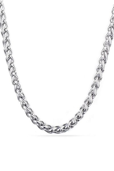 Chavin Men's Chain Necklace - Auger 8 Mm, 60 Cm, Thick Steel, Cy83