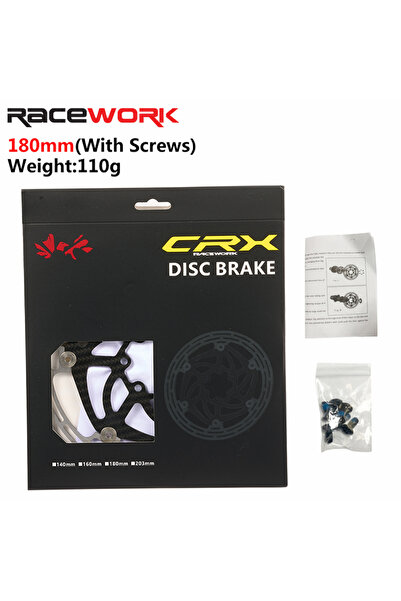 Choice قرص فرامل دراجة RACEWORK من ألياف الكربون مقاس 180 مم، خفيف الوزن للغا...