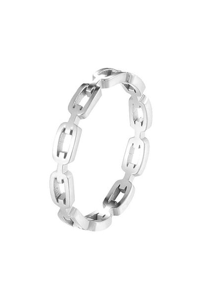 Chavin Silver Chain Model Steel Ring - ev28by