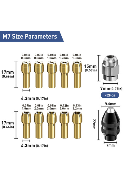 Choice A Keyless Chuck1/32" to 1/8" Replacement 4486 and 4485 Drill Keyless Chuck Shank Rotary Tool Quick .