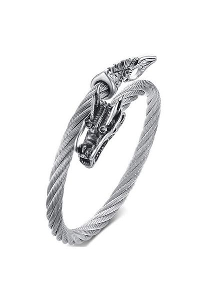 Chavin Dragon Design Auger Steel Men's Bracelet ds80by