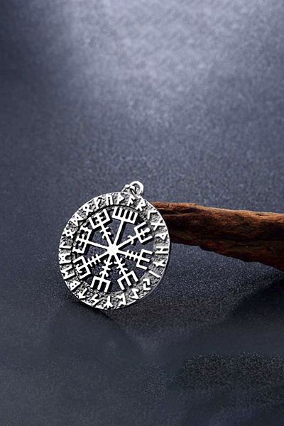 Chavin Viking Rune Viking Odin Symbol Steel Necklace Ds70