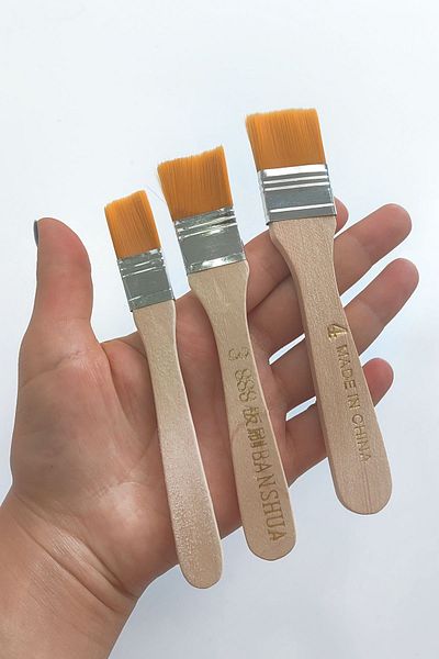 Weather Forecast 3Pcs 2-3-4 No Oil Acrylic Goaj Paint Brush Set Nylon Brush Set Cin673