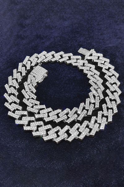 Chavin 60 cm. Gray Stone Thick Alloy Men's Chain - 15 mm. eu78by