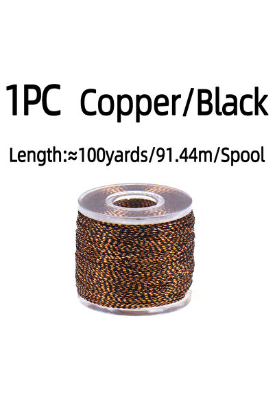 Choice قطعة واحدة من قضبان الصيد النحاسية السوداء بطول 100 ياردة/بكرة، خيط مع...