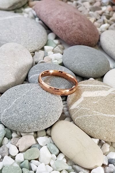Chavin 4 mm Promise Engagement Rose Men's Steel Ring Eh24Rs