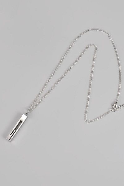 Chavin Gray Grek Pattern 60 Cm. Bar Steel Men's Necklace Eu41By