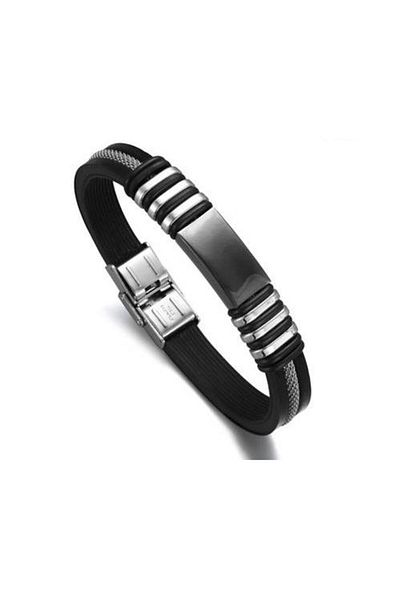 Chavin Black Ipc Cap. Kaçuk Steel Men's Bracelet Cy86