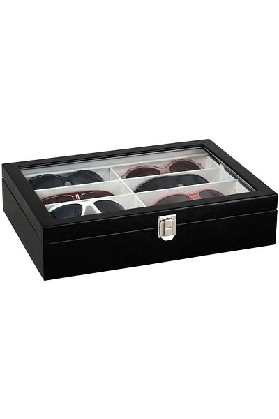 Chavin Black Leather Wooden Glasses Box 8 Pieces - St8-5