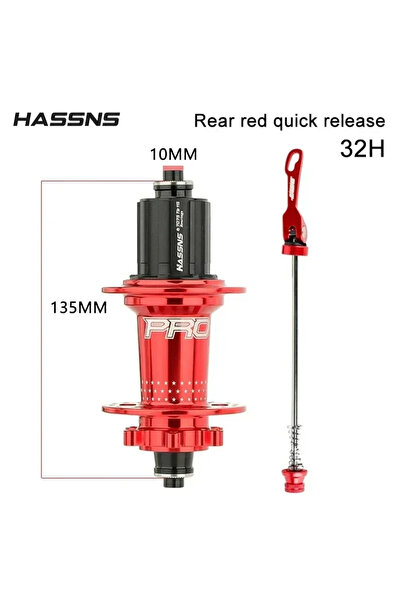 Choice1 محمل المحور الخلفي 32H الأحمر من HASSNS Pro 7 36h، 36 فتحة، محور خلفي...