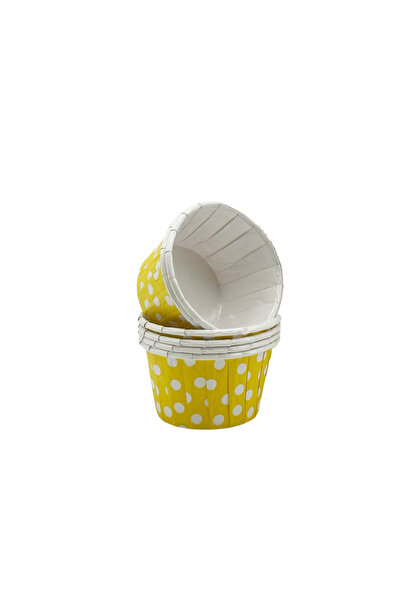 MODGER Yellow Polka Dot Muffin Cake Capsule 50Pcs - V