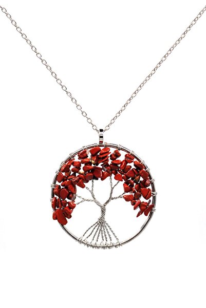 Chavin Natural Agate Stone Wire Wrap 7 Chakra Tree Women Necklace Ee68Kr