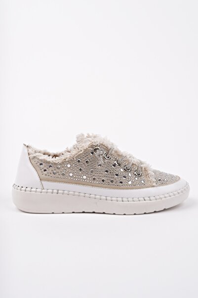 MUGGO Vi̇enna Lace-Up Women's Casual Denim Sneaker Sneakers