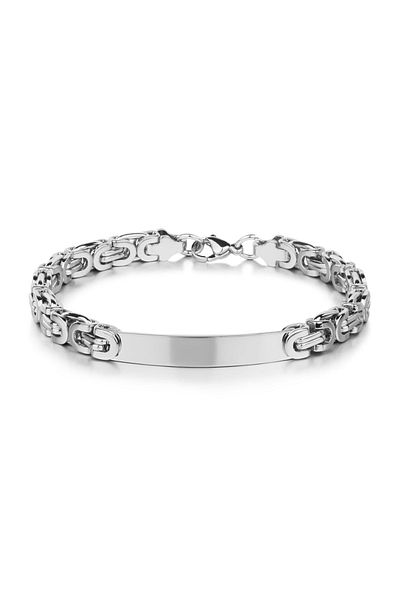 Chavin King Model 6 MmGray Steel Imprint Men's Bracelet Et98by