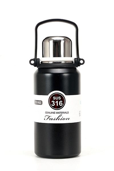 Weather Forecast Black 316 L Steel - 1200 ml Camping Picnic Water Bottle, Hot Cold - Cin477sy