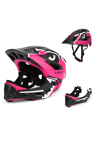 Choice Rose Red Kids Detachable Full Face Helmet Children Sports Safety Helmet for Cycling Skateboarding Ro