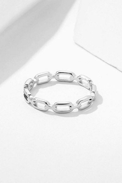 Chavin Silver Chain Model Steel Ring - ev28by