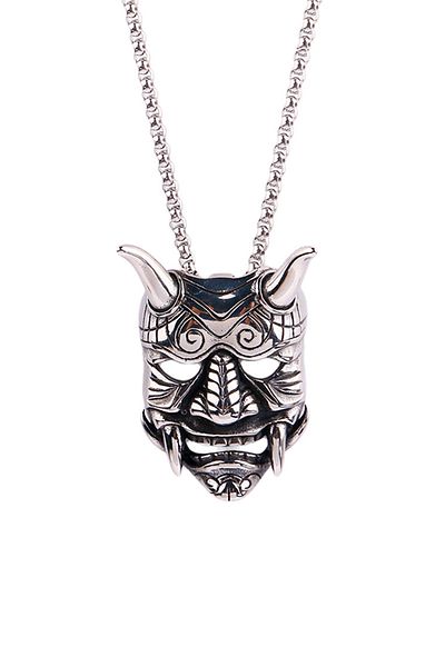 Chavin Er35bY Model GraY Japanese Demon Oni High Word Men's Necklace