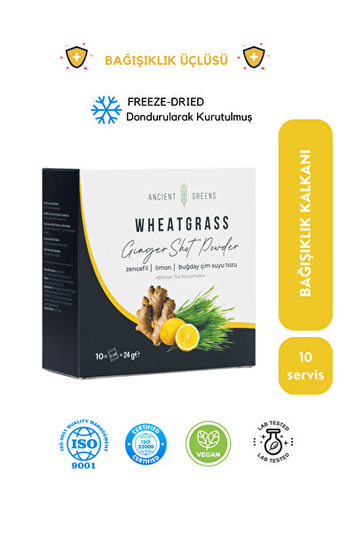 Ancient Greens Ginger Shot I Zencefil, Limon, Buğday Çimi Suyu Tozu Karışımı ...