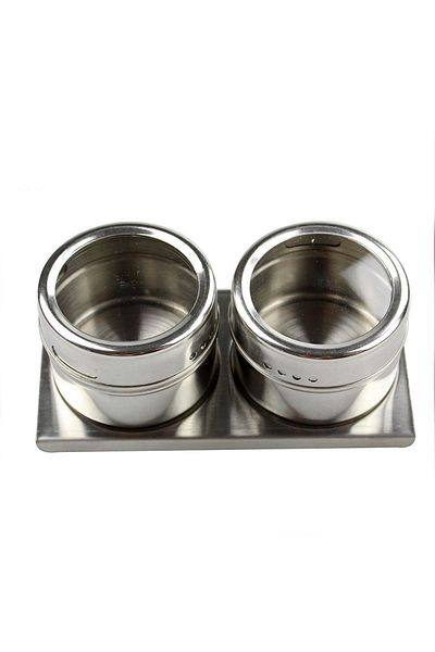Weather Forecast Set of 2 Table Top Magnetic Steel Spice Racks Cin224X