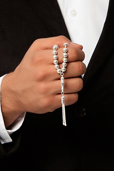 Chavin Γυαλιστερό στρογγυλό ροζάριο από ασήμι 925 ca08