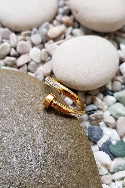 Chavin Eh80Sr Model Nail Design - Stone Steel Ring