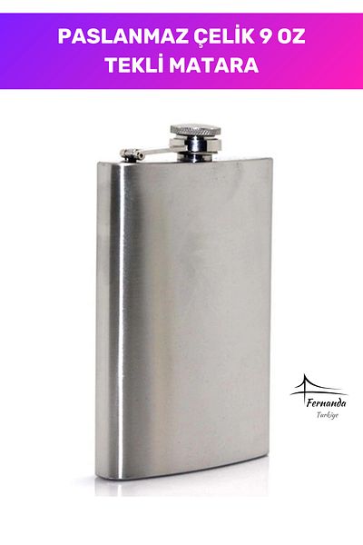 Fernanda Special Series 9 oz Single Drink Alcohol Camping Flask Bottle Stainless Steel That Keeps Cold for a Long Time