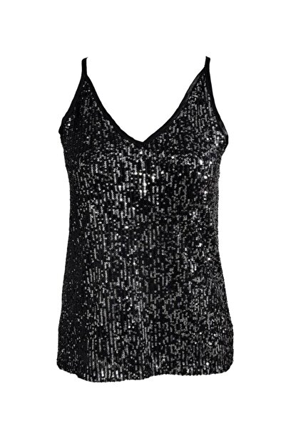 VENTİUP ANTRASİT PAYET ASKILI BLUZ