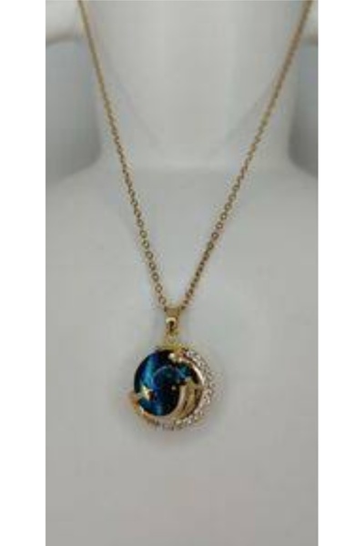 celisia "قلادة السماء الصفراء - نموذج مجوهرات أنيق ومعاني مع تفاصيل الحجر الأزرق"