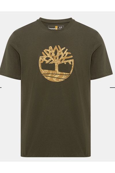 Timberland Camouflage Logo Khaki Men's T-Shirt