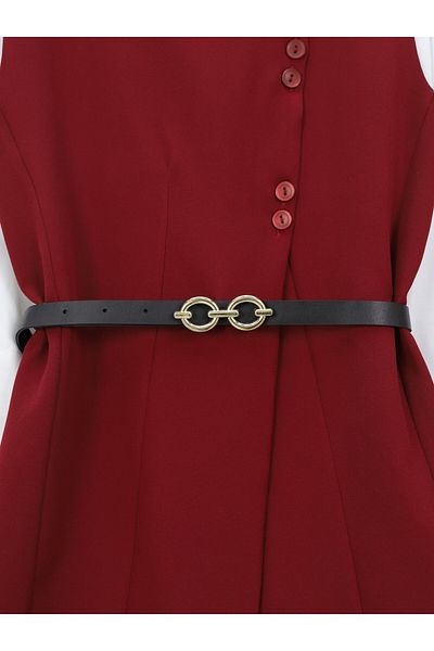 Modamorfo Set vestă și pantaloni lungi - cu centură și nasturi, burgundă