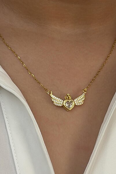 Lynare 316L ملاك جذور القلب مزخرف بالذهب