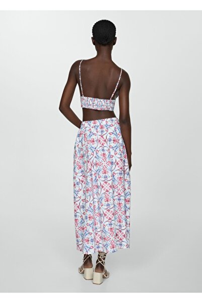 MANGO Woman Nyomtatott vágott blúz