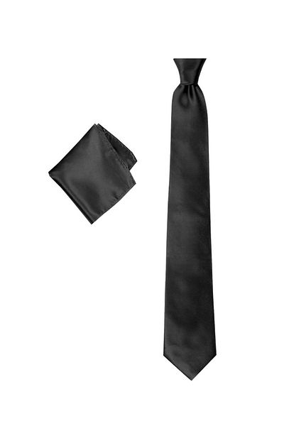 1001 Kravat Men's Gift Set with Black Handkerchief, Tie and Cufflinks