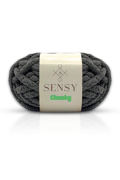 SENSY Chunky Finger Knitting Rope Hand Knitting Rope 200 Gr Shawl Rope Scarf Rope Baby Blanket Rope Hat Rope Dark Gray