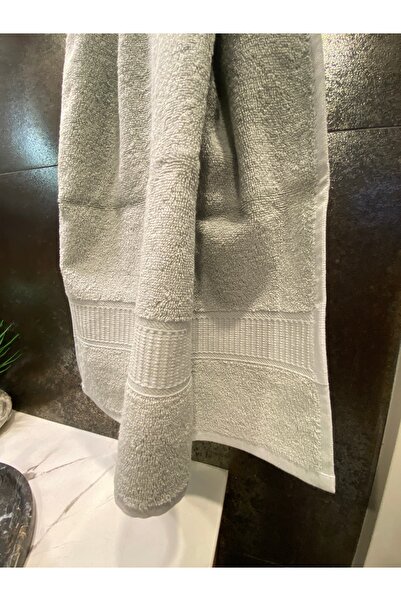 Arelina Textile 100% قطن غايا (رمادي) 50 × 100 طقم مناشف مكون من قطعتين (منشف...