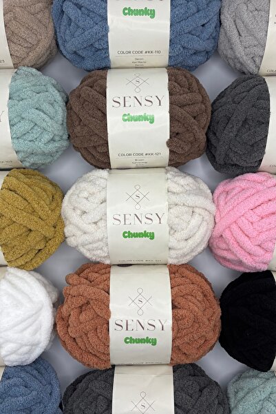 SENSY Chunky Finger Knitting Yarn 200 Gr Hand Knitting Yarn Blanket Yarn Cinnamon
