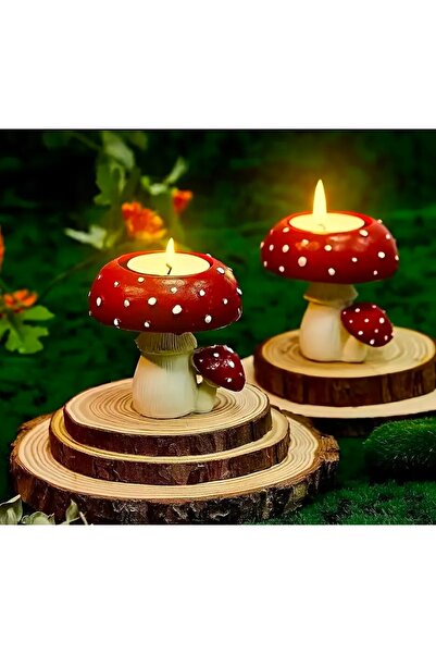 evdeki atölyem 2’li mumluk mantar biblo seti