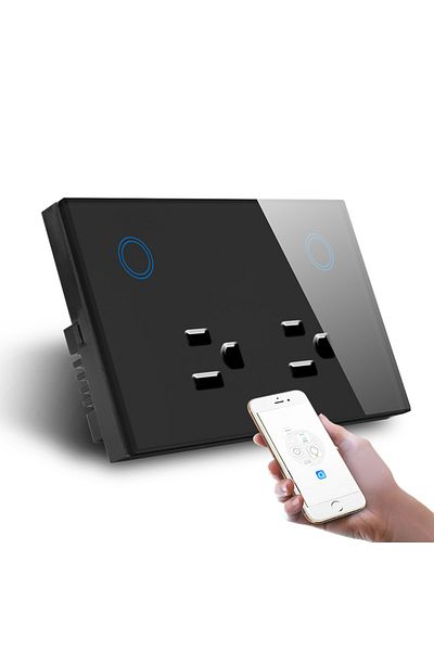 Choice WWS018 BLACK WIFI Smart Wall Socket US Electrical Plug Outlet 10A Power Consumption Touch Switch Wir