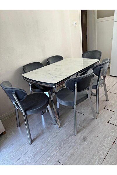 ELEN HOME Yemek Masası Mutfak Masası 6 Kişilik ( AÇILIR MASA )Masa Sandalye Masa Sandalye Takımı