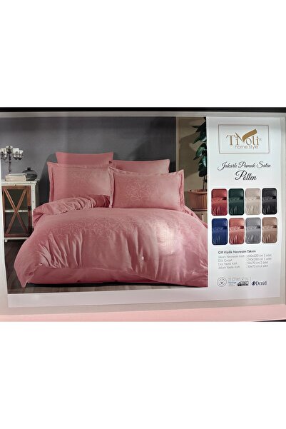 TİVOLİ Tivoli Pollen Double Jacquard Cotton Satin 6 Piece Duvet Cover Set