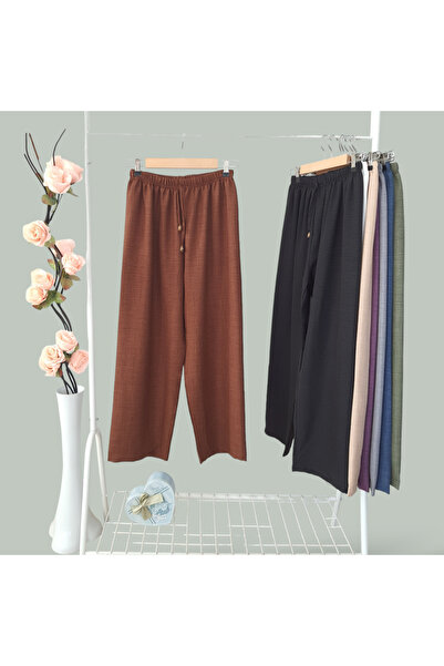 ENDAMIM Plus Size ComfortaBle Linen Trousers - No Pockets and Elastic Waist Size 40-50