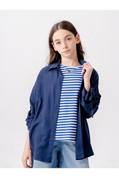 GİYİCEM TEKSTİL Ženska dečja majica sa niskim rukavima T-shirt dupli set 1810