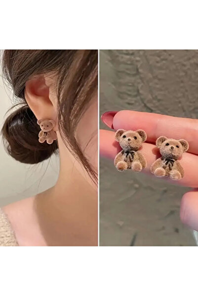 ARTEMİSİA Kadın Peluş Ayıcık Model Antialerjenik Küpe (Kulak çivisi 925 ayar ...