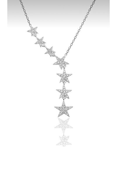 Silver Sevgililer Günü Özel 925 Ayar Gümüş Parlayan Yıldızım Kadın Kolye / Ku...