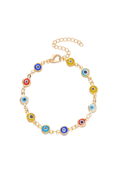 Choice سوار عين الشيطان بتصميم عصري ومبتكر بألوان مختلطة من المجوهرات، شخصية ...